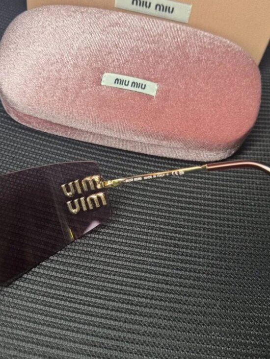 Miu Miu Pink Gold Rimless Sunglasses